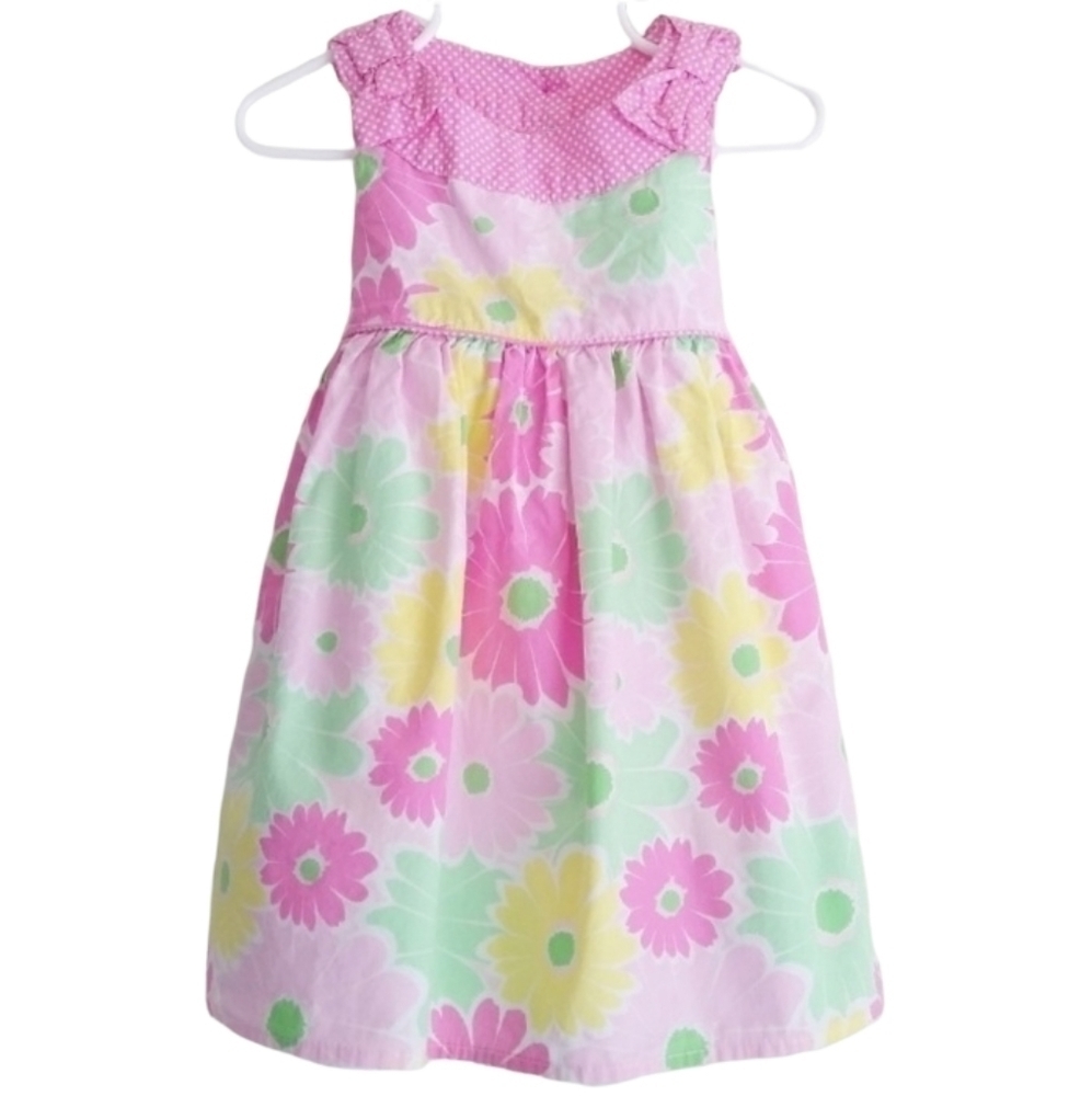 Polly &‎ Friends floral sundress 18M pink green Easter